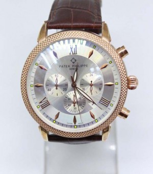 Patek Philippe Brown Leather Watch For Men